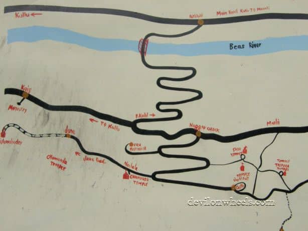 Map of Tourist Attractions near Naggar