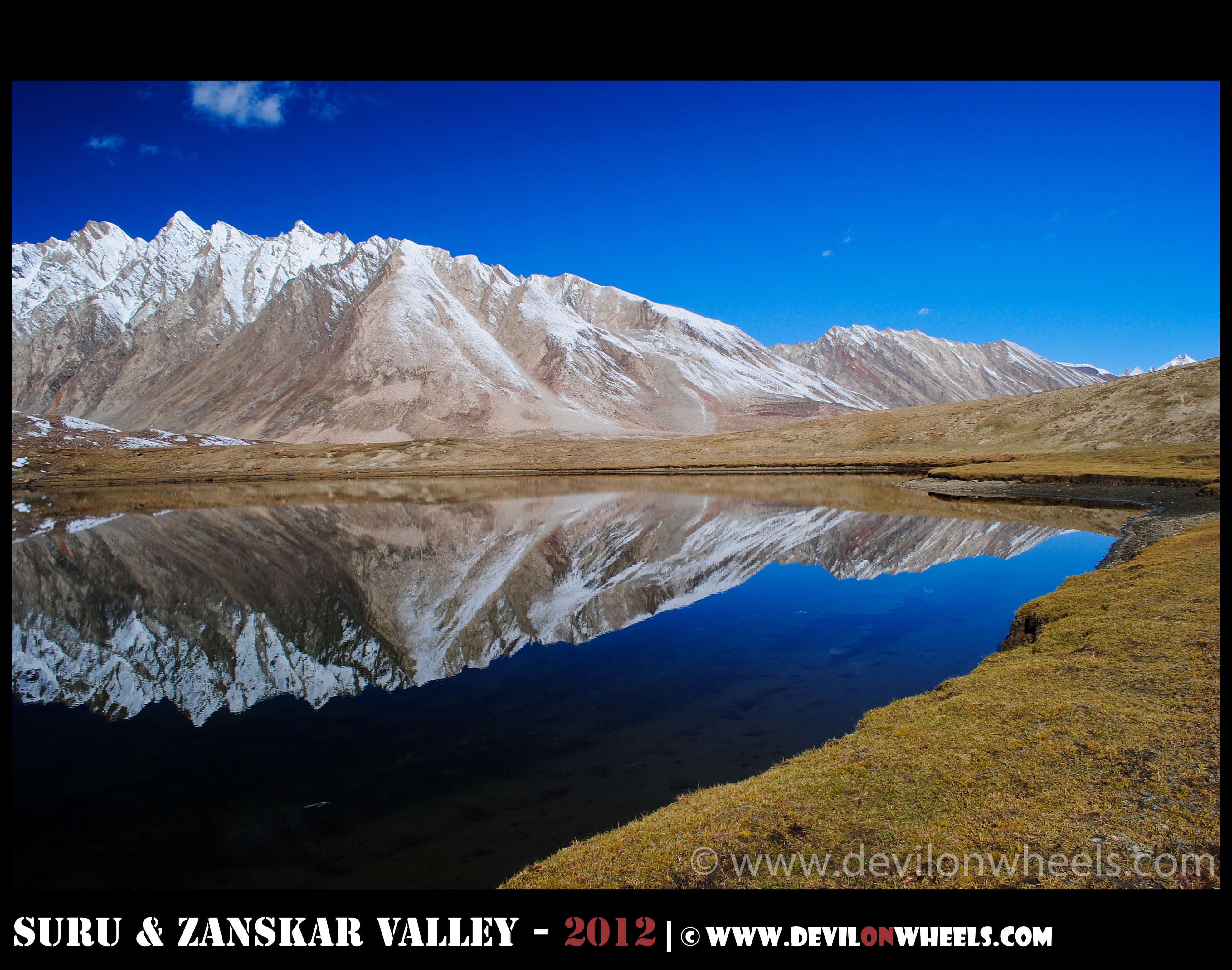 Reflections in Twin lakes of Penzi La Pass in Zanskar Valley