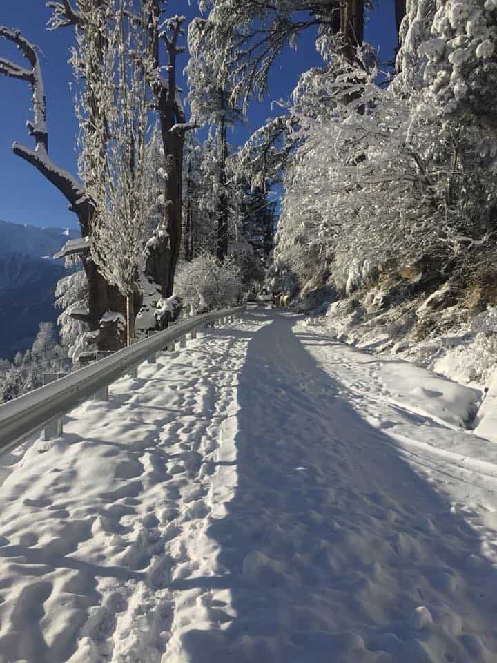 Roads in Kinnaur after fresh Snowfall