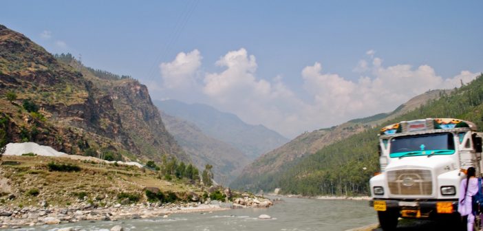 Sutlej River near Rampur after getting down from Narkanda