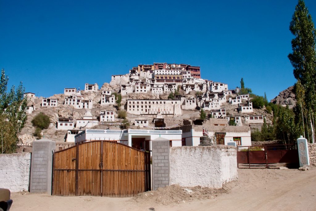 The front view of Thiksey Monastery