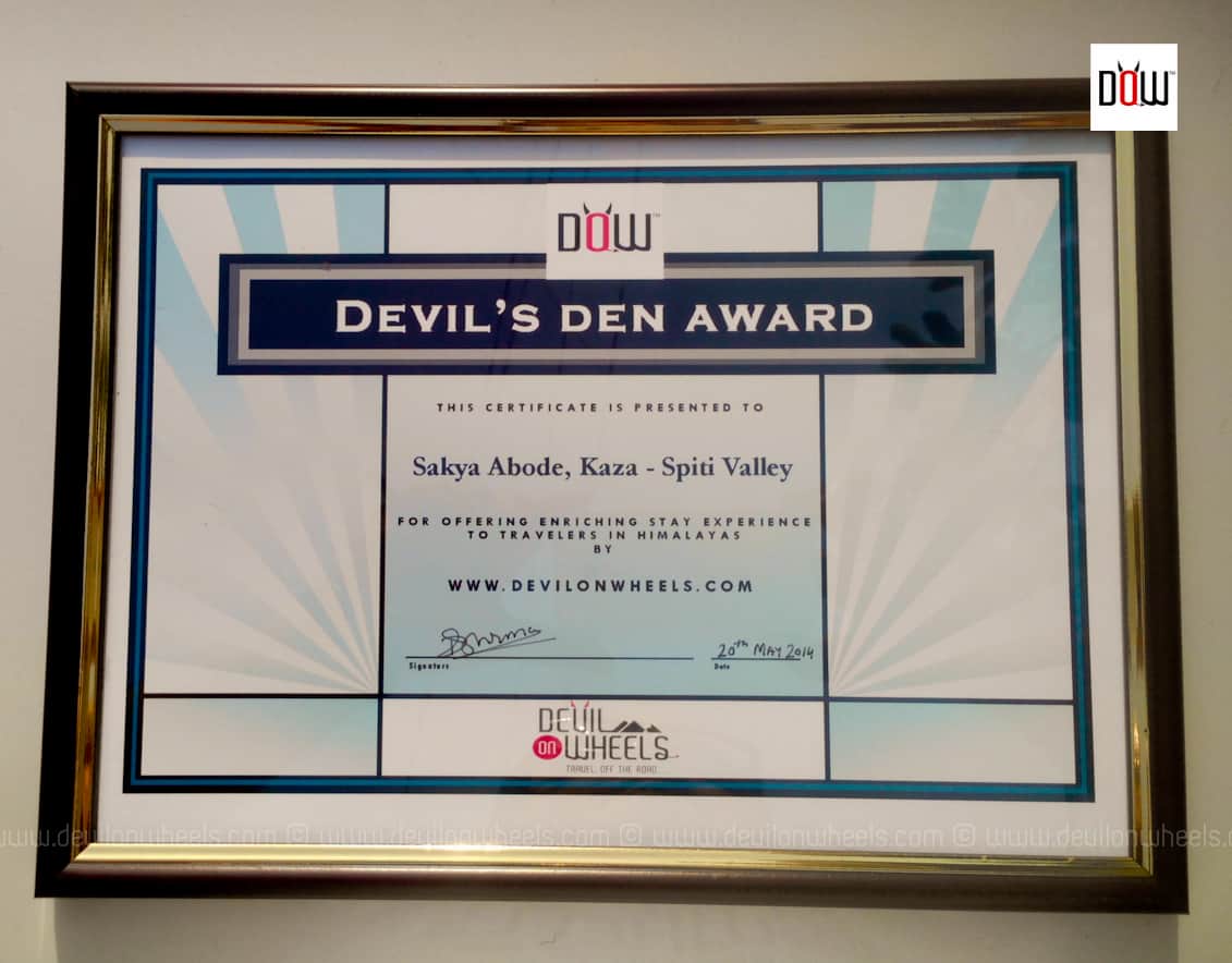 Devil's Den Award | Sakya Abode, Kaza - Spiti Valley
