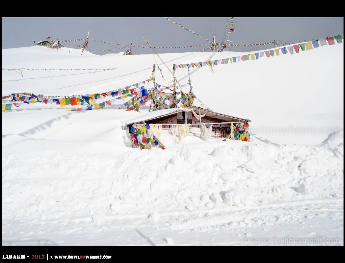 Khardung La buried under snow
