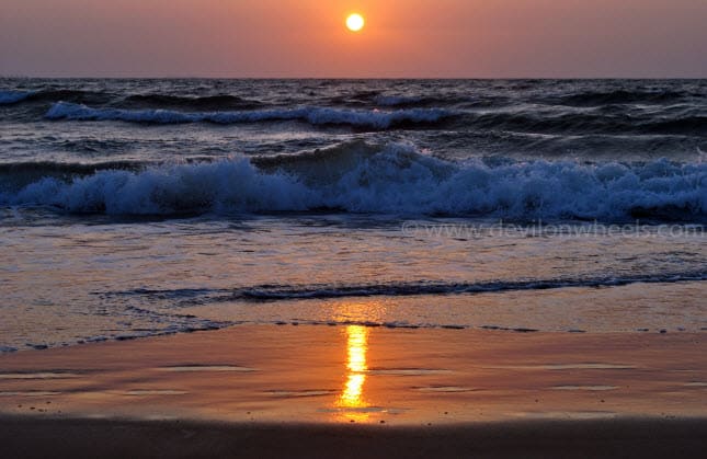 Golden Sunset at Candolim Beach - Goa