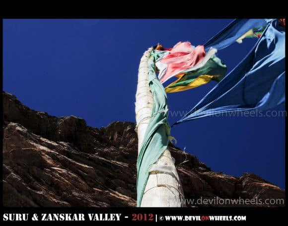 Prayer Flags at Zongkhul Monastery in Zanskar Valley