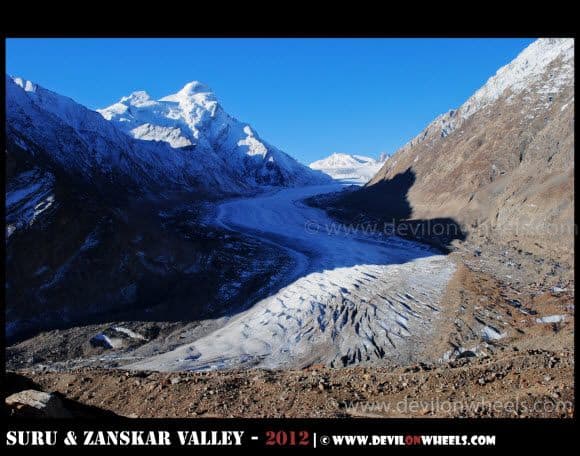 Drang Drung Glacier in full glory at Kargil to Padum Road